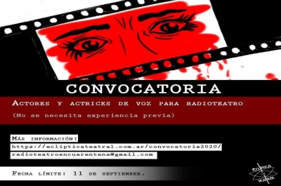 Del 20 de agosto al 11 de septiembre  está abierta la convocatoria para &quot;Estrellas Anónimas&quot;, narrativa sonora para el género psycho-killer.