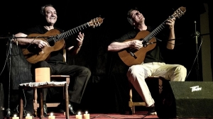 Rudi Flores y Ernesto Méndez en la Biblioteca Popular