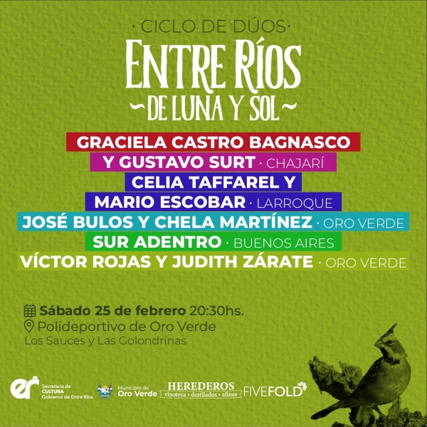 En Oro Verde se inaugura un ciclo de dúos entrerrianos