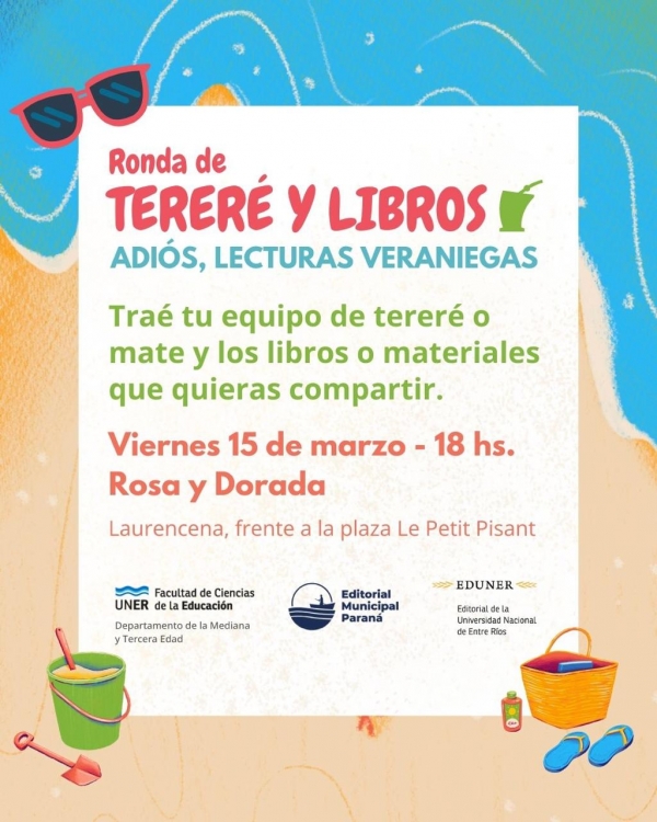 Ronda de tereré y libros en Rosa y Dorada